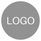 A grey circle with the word LOGO in the centre